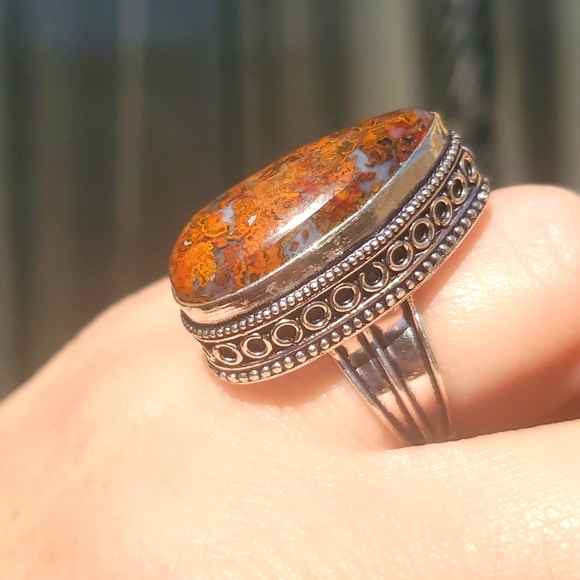 New Seam Agate 925 Silver Ring. - Picture 7 of 15